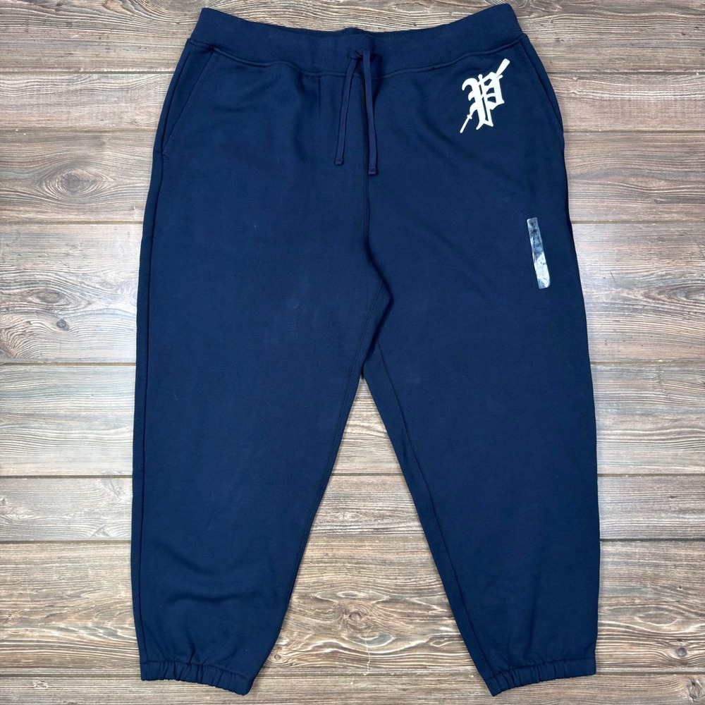 Polo Ralph Lauren Mens 2XB Sweatpants Joggers Navy Blue Gothic P Logo CUT TAGS